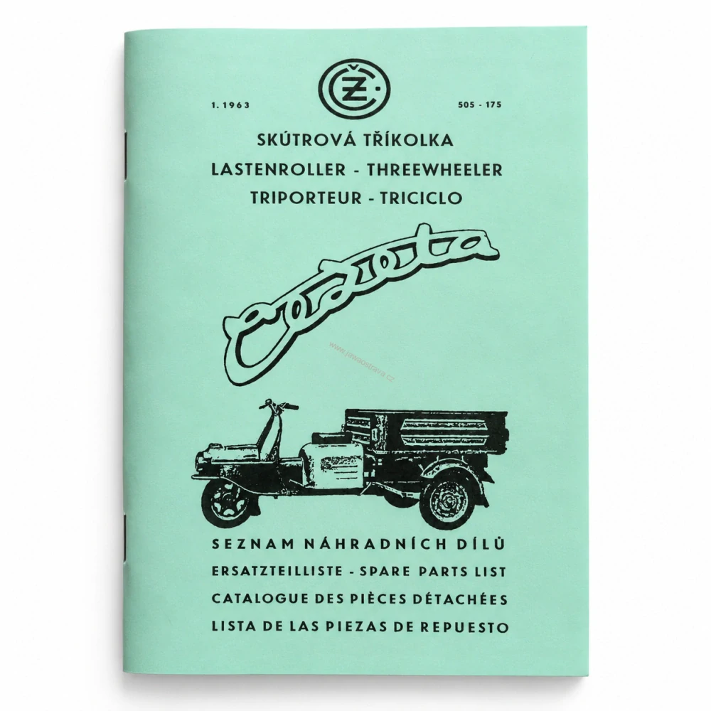 Čezeta 175/505 Rikša – Seznam náhradních dílů – reprint