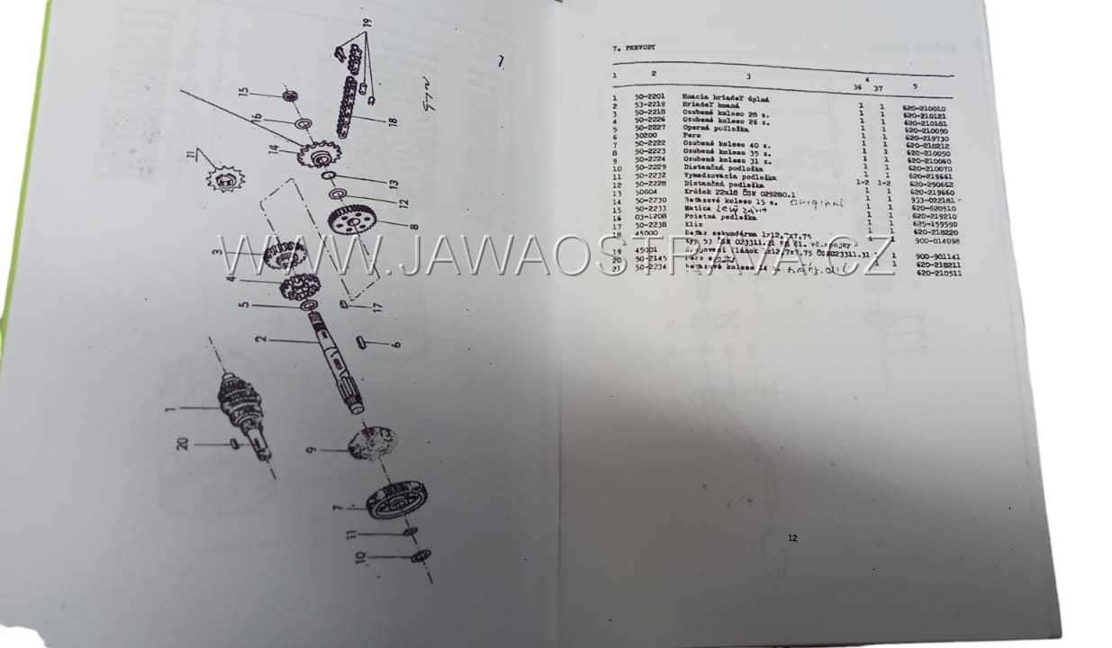 JAWA 90 Katalog náhradních dílů