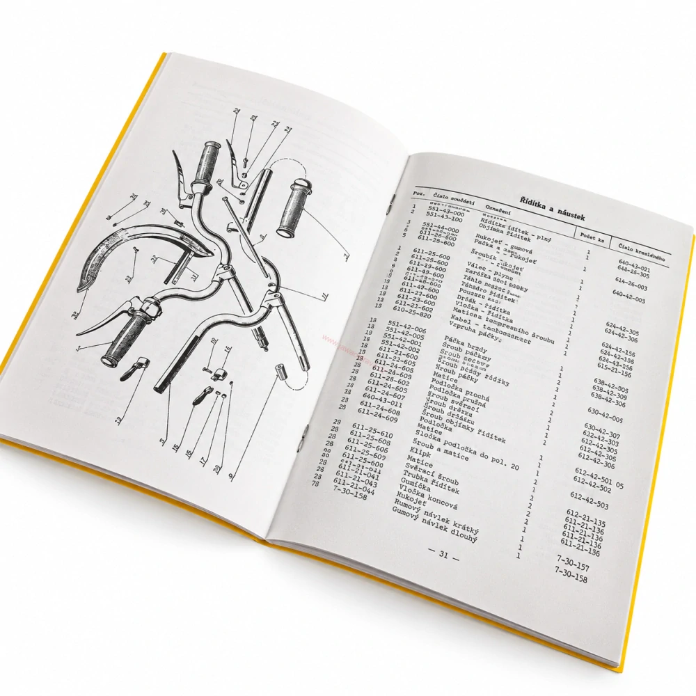 Seznam náhradních součástí Jawa Jawetta 551, Sport 551/02 – reprint