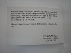 Kartička Babetta 210